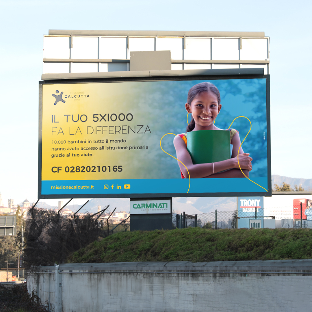 immagine maxi affissione 5 x 1000 missione calcutta