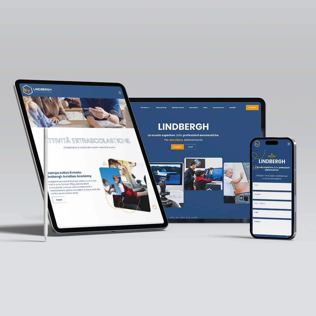 immagine realizzazione sito web lindbergh aviation academy di pernice agenzia comunicazione bergamo